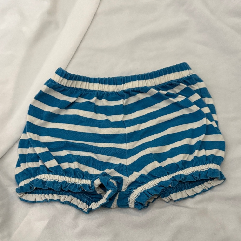 Tea Collection Striped Bubble Shorts in Blue and White